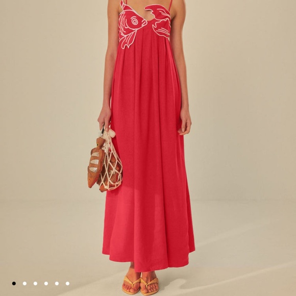 Red fish top Maxie dress - Farm Rio - Picture 6 of 6